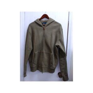 Polo Ralph Lauren Zip Up Hoodie Green Cotton Size L Casual Comfort / #26200